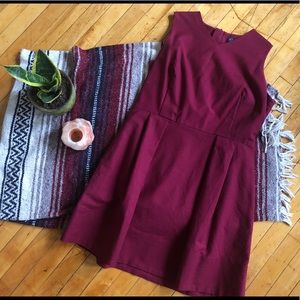 Gap maroon cotton A line dress